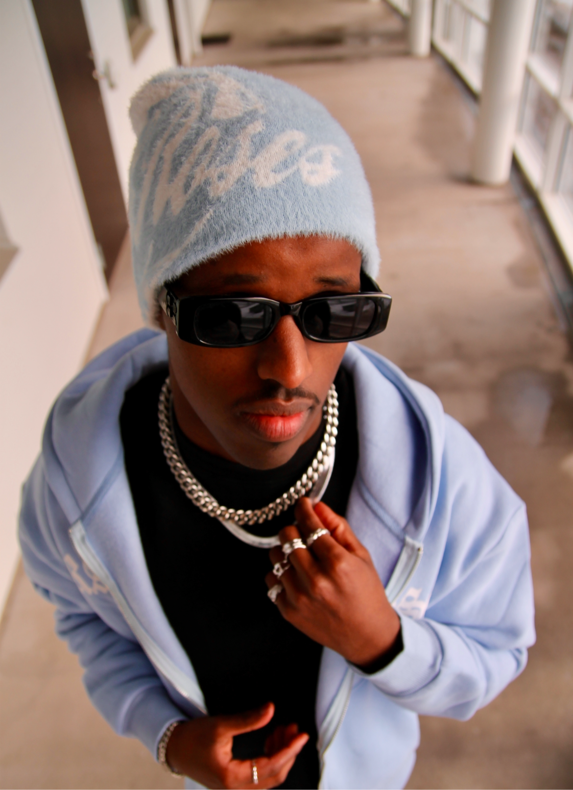 BoR beanie Blue/white