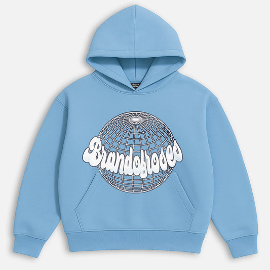 BoR Globe hoodie light Blue