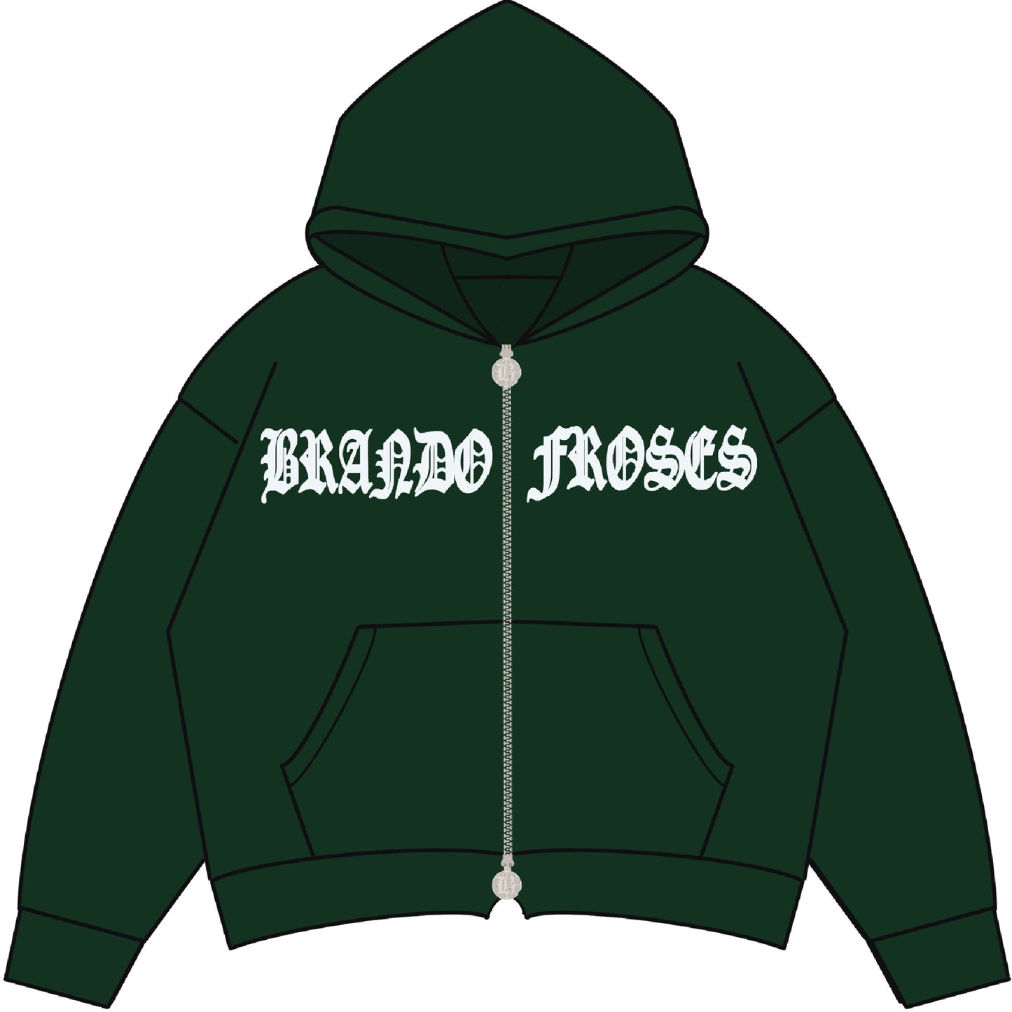 v2 BoR DUALZIP LOGO HOODIE GREEN