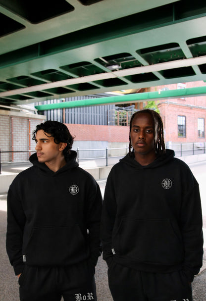 BoR tracksuit Embroidered Hoodie Black